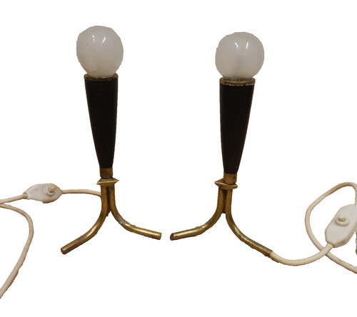 1950s sputnik brass table lamp - sputnik,
