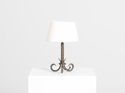 French iron table lamp - iron,