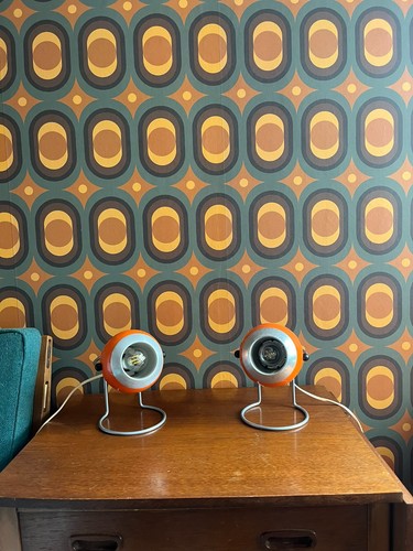 Pair orange vintage space - pair,